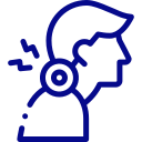 Person wearing a headset in profile, representing customer support or help desk.