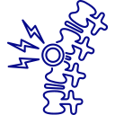 Blue illustration of a spine made from interlocking puzzle pieces with a keyhole at the center